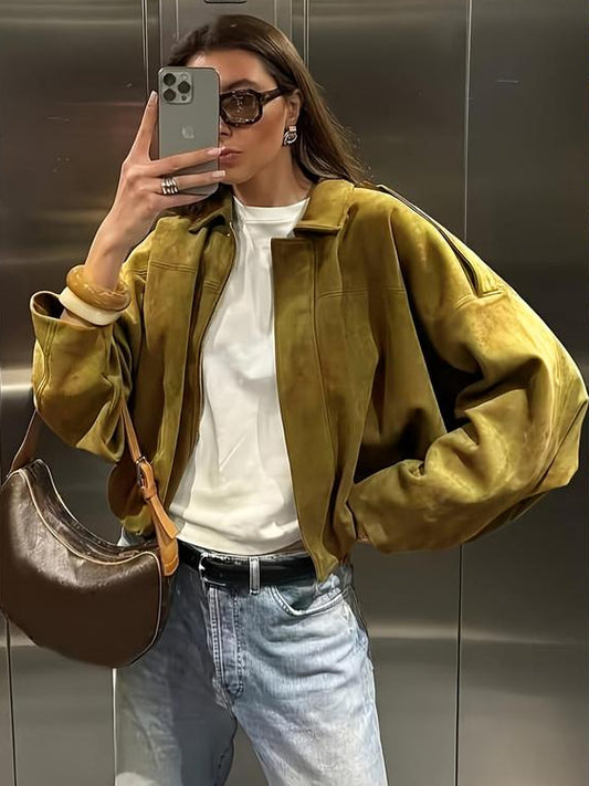 Military Woven Cropped Jacket