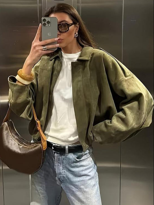 Military Woven Cropped Jacket