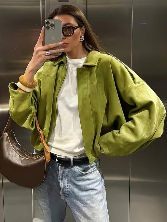 Military Woven Cropped Jacket
