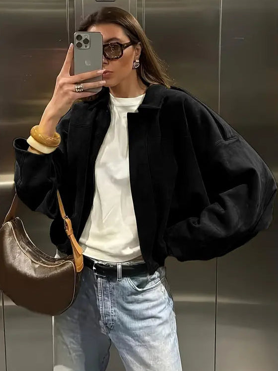 Military Woven Cropped Jacket