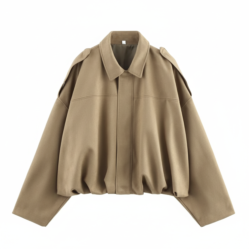 Military Woven Cropped Jacket