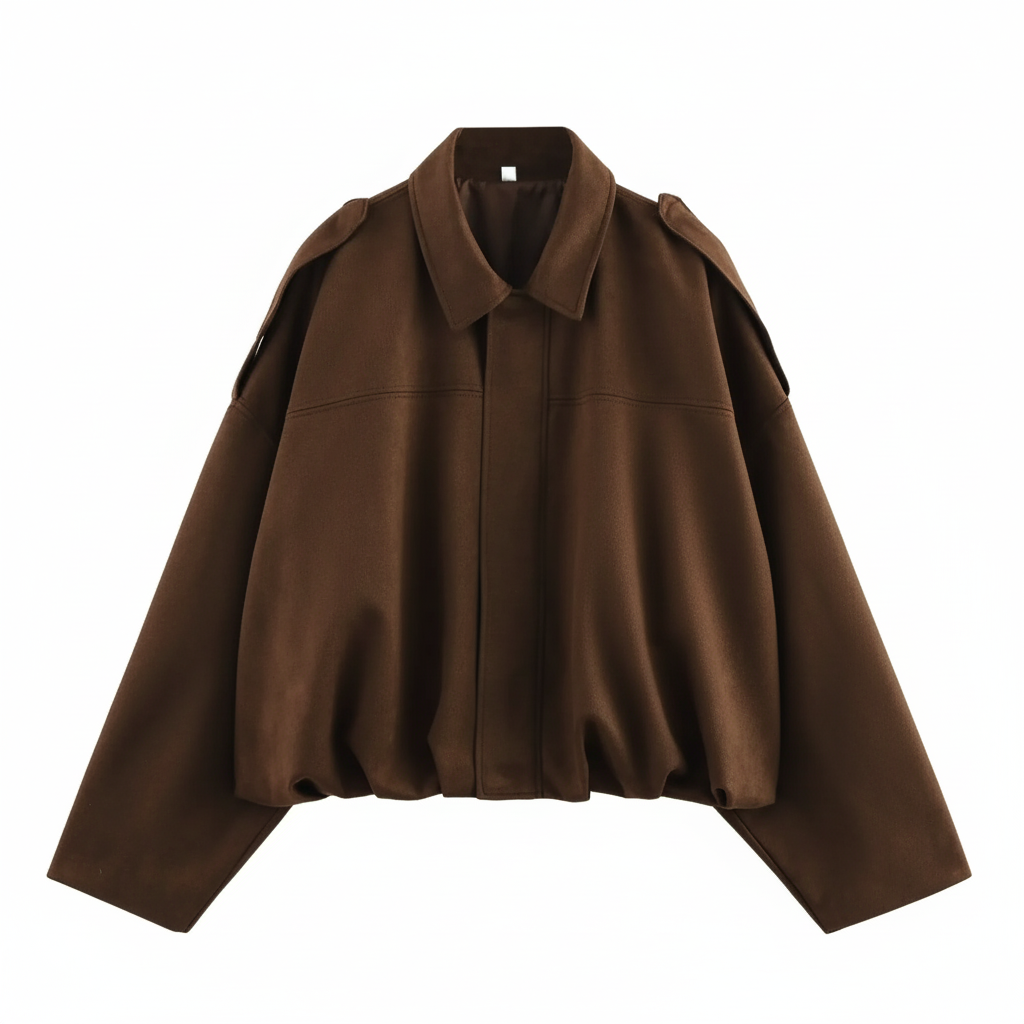 Military Woven Cropped Jacket